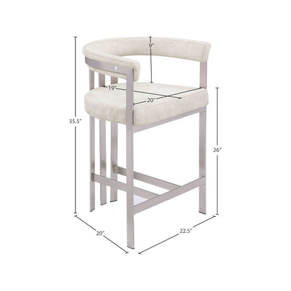 Marcello Stone Velvet Counter Stool, Set of 2