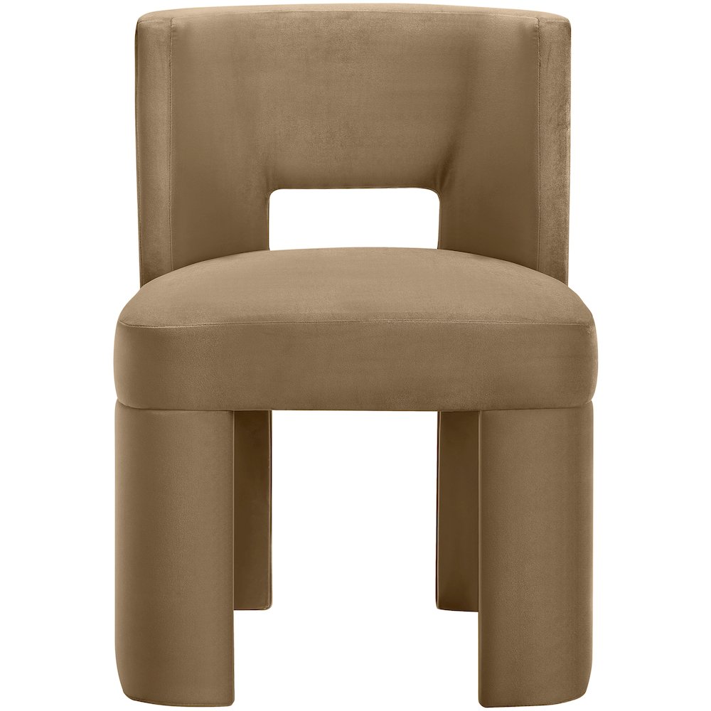 Zuno Beige Velvet Performance Fabric Upholstered Dining Chair