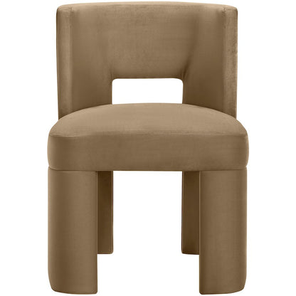 Zuno Beige Velvet Performance Fabric Upholstered Dining Chair