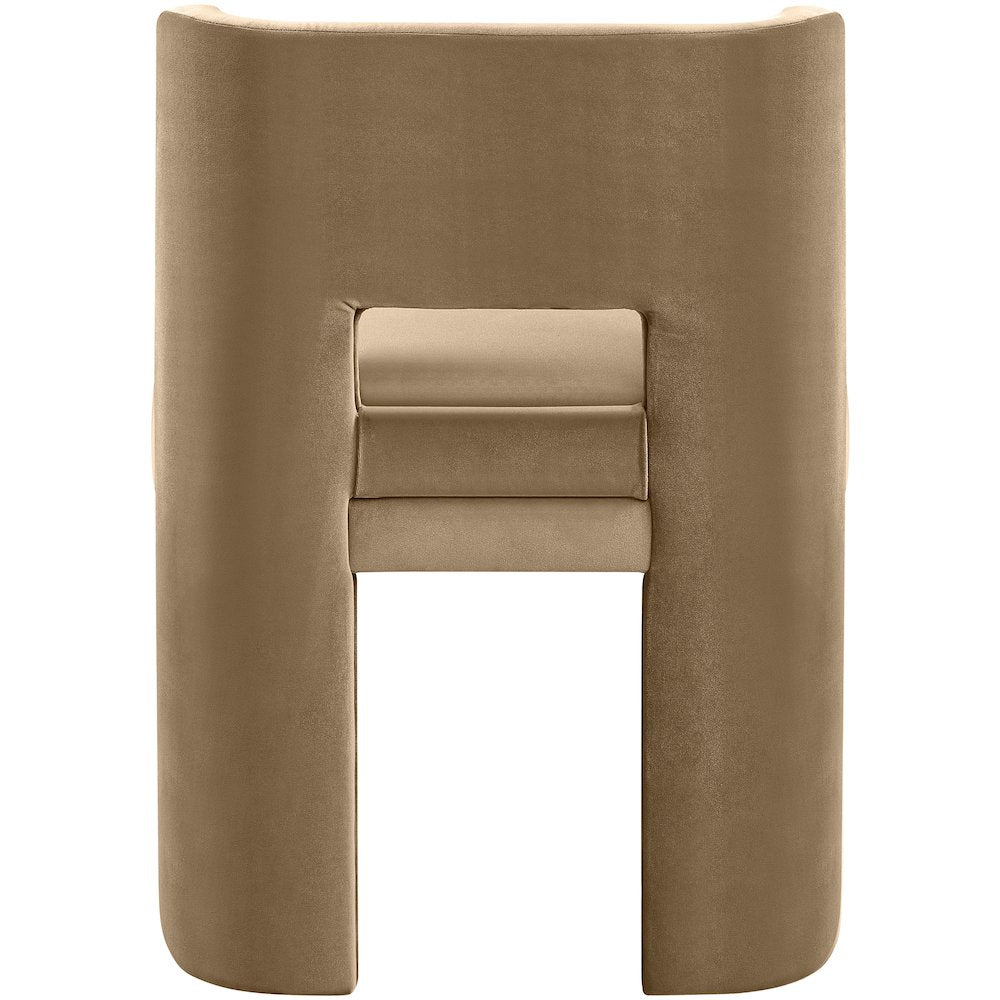 Zuno Beige Velvet Performance Fabric Upholstered Dining Chair