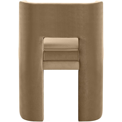Zuno Beige Velvet Performance Fabric Upholstered Dining Chair