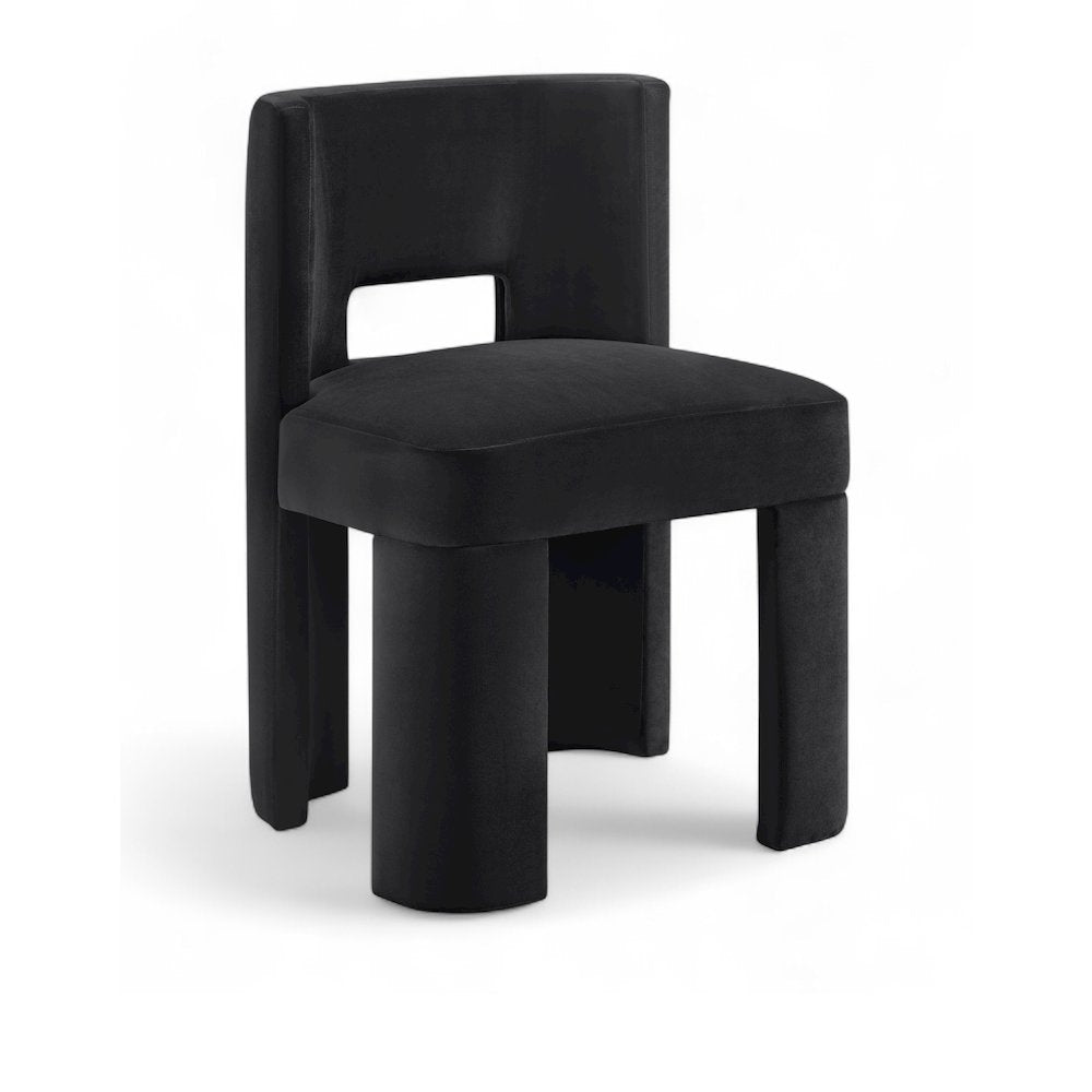 Zuno Black Velvet Performance Fabric Upholstered Dining Chair