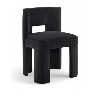 Zuno Black Velvet Performance Fabric Upholstered Dining Chair