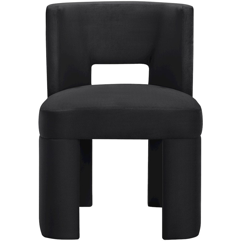 Zuno Black Velvet Performance Fabric Upholstered Dining Chair