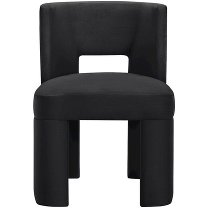 Zuno Black Velvet Performance Fabric Upholstered Dining Chair