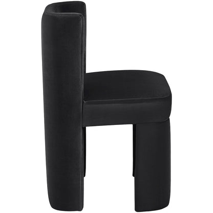 Zuno Black Velvet Performance Fabric Upholstered Dining Chair