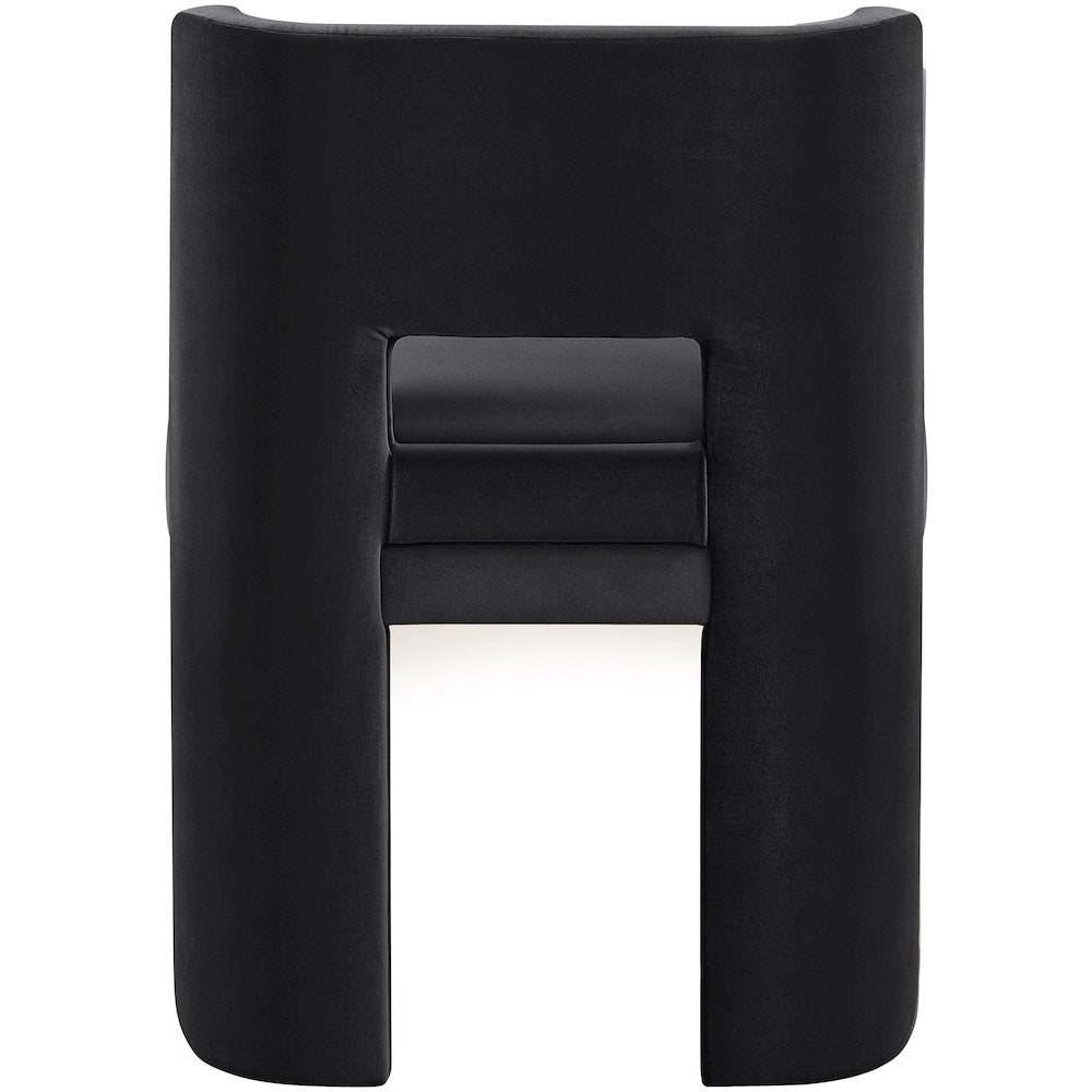 Zuno Black Velvet Performance Fabric Upholstered Dining Chair