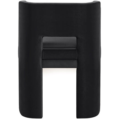 Zuno Black Velvet Performance Fabric Upholstered Dining Chair