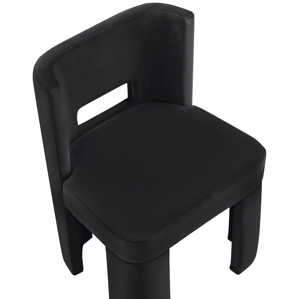 Zuno Black Velvet Performance Fabric Upholstered Dining Chair