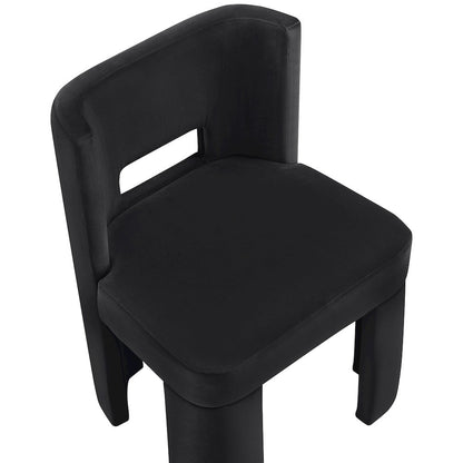 Zuno Black Velvet Performance Fabric Upholstered Dining Chair