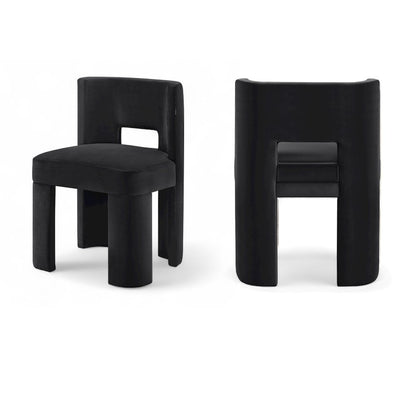 Zuno Black Velvet Performance Fabric Upholstered Dining Chair