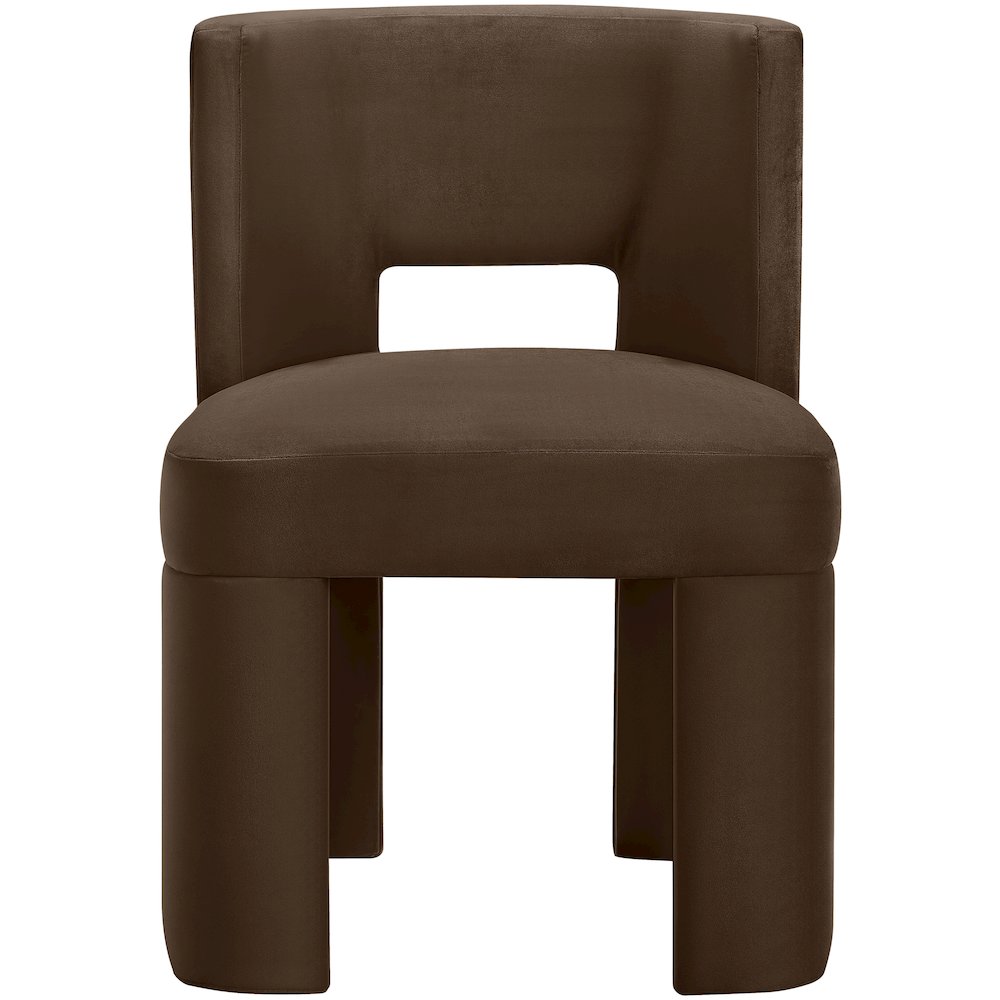 Zuno Brown Velvet Performance Fabric Upholstered Dining Chair