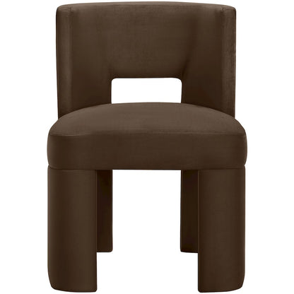 Zuno Brown Velvet Performance Fabric Upholstered Dining Chair