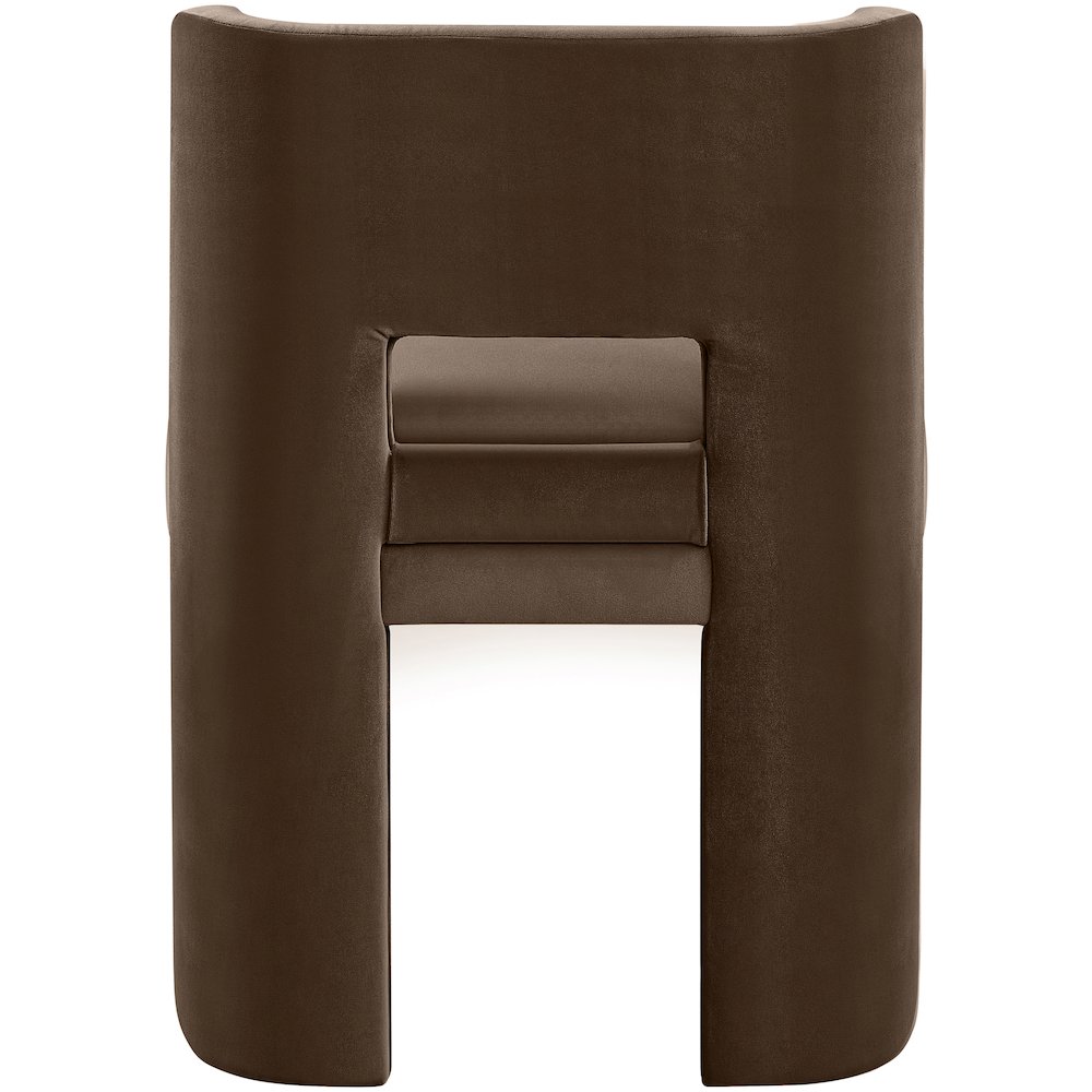 Zuno Brown Velvet Performance Fabric Upholstered Dining Chair