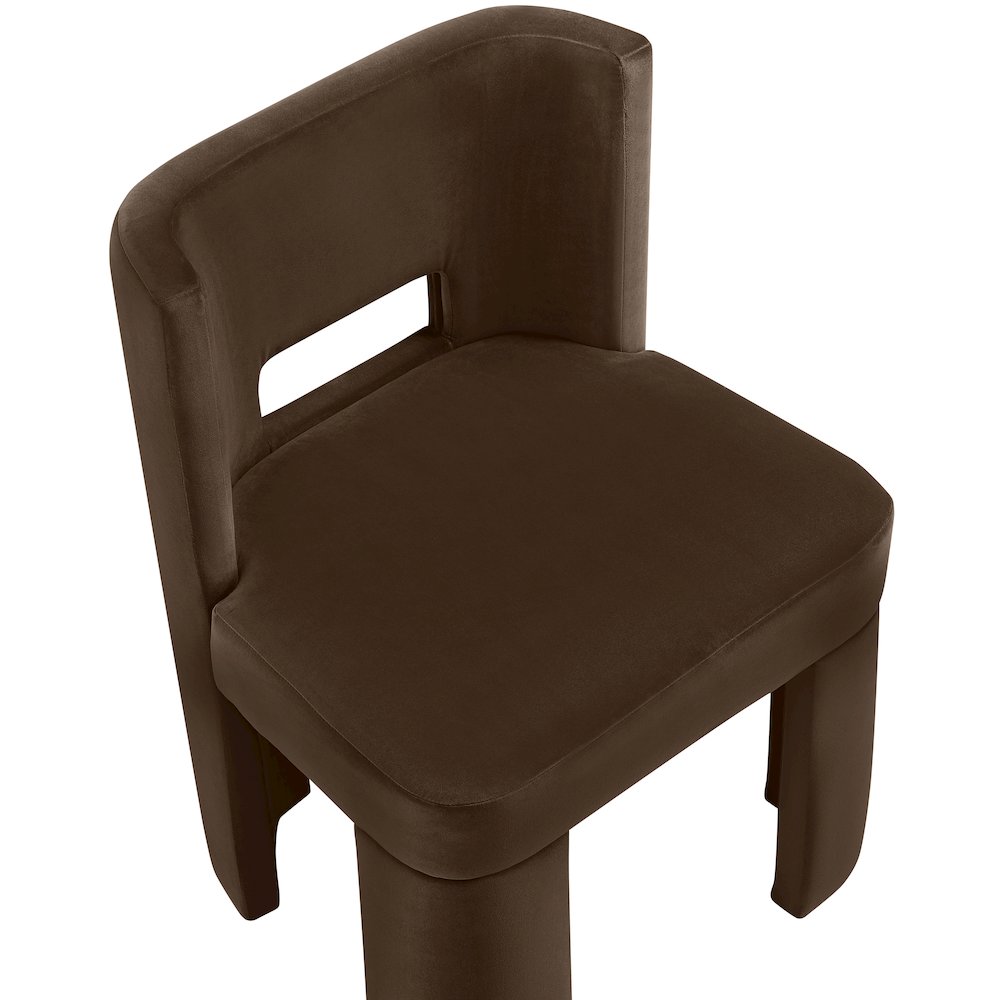 Zuno Brown Velvet Performance Fabric Upholstered Dining Chair