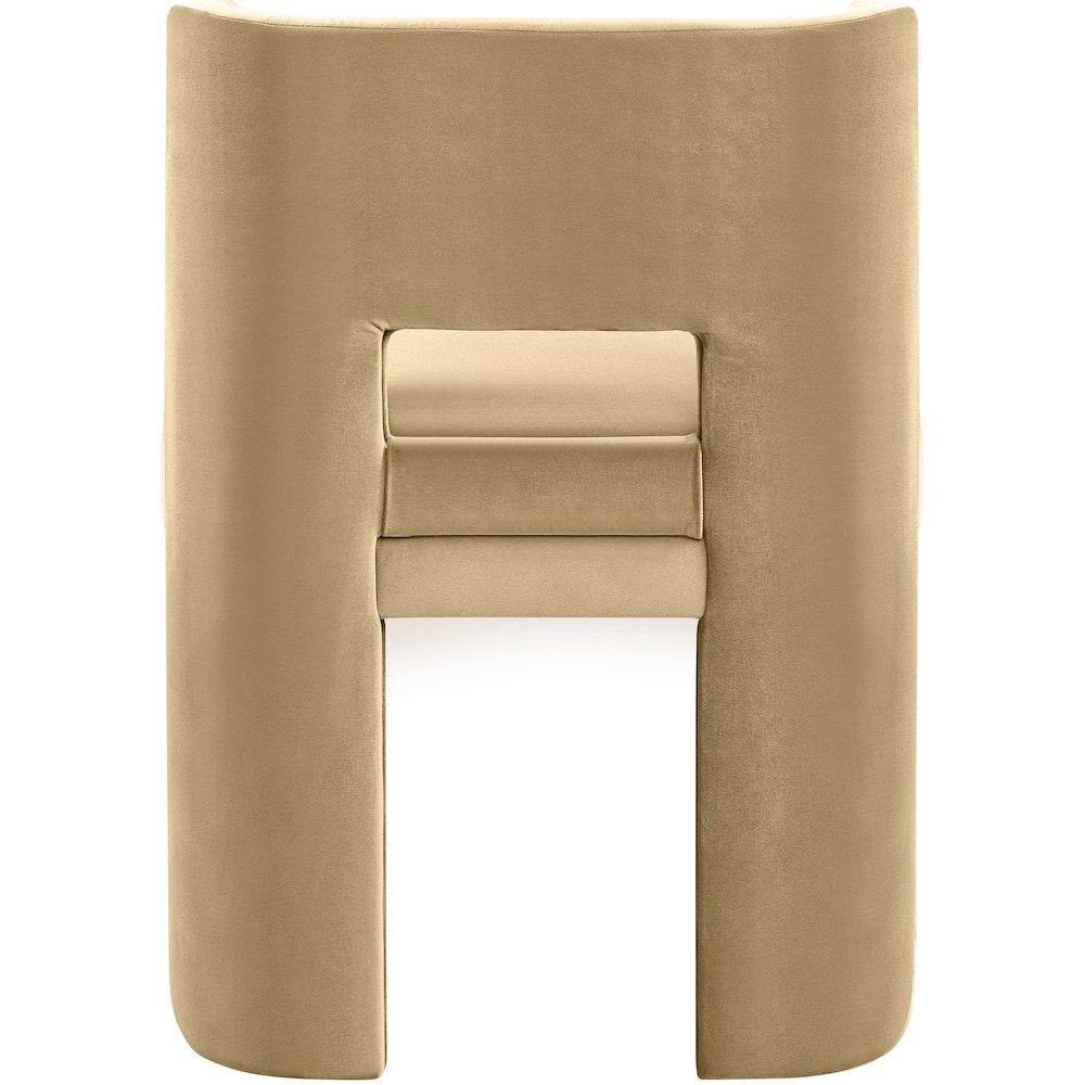 Zuno Camel Velvet Performance Fabric Upholstered Dining Chair