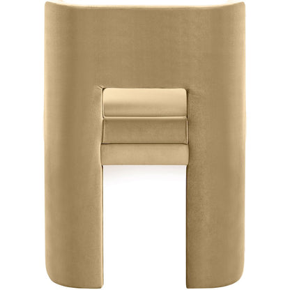Zuno Camel Velvet Performance Fabric Upholstered Dining Chair