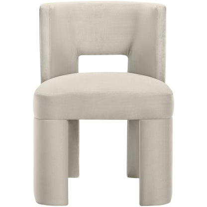 Zuno Cream Velvet Performance Fabric Upholstered Dining Chair