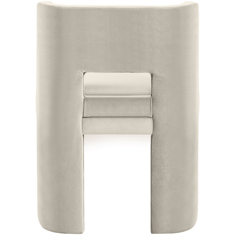 Zuno Cream Velvet Performance Fabric Upholstered Dining Chair