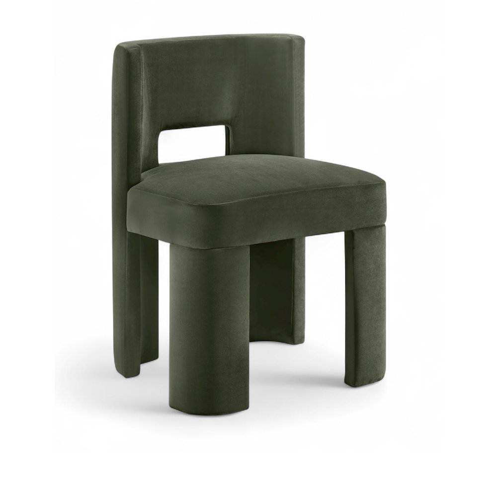 Zuno Green Velvet Performance Fabric Upholstered Dining Chair