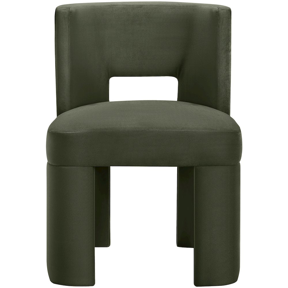 Zuno Green Velvet Performance Fabric Upholstered Dining Chair