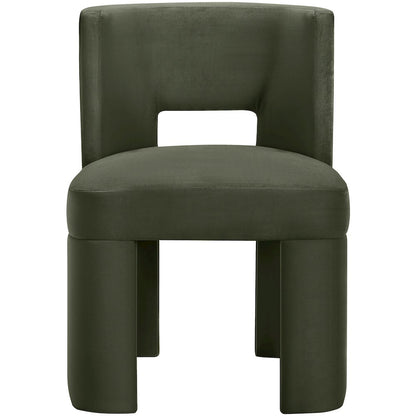 Zuno Green Velvet Performance Fabric Upholstered Dining Chair
