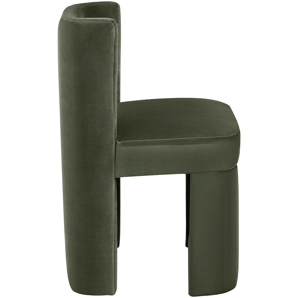 Zuno Green Velvet Performance Fabric Upholstered Dining Chair