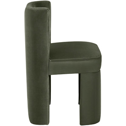 Zuno Green Velvet Performance Fabric Upholstered Dining Chair