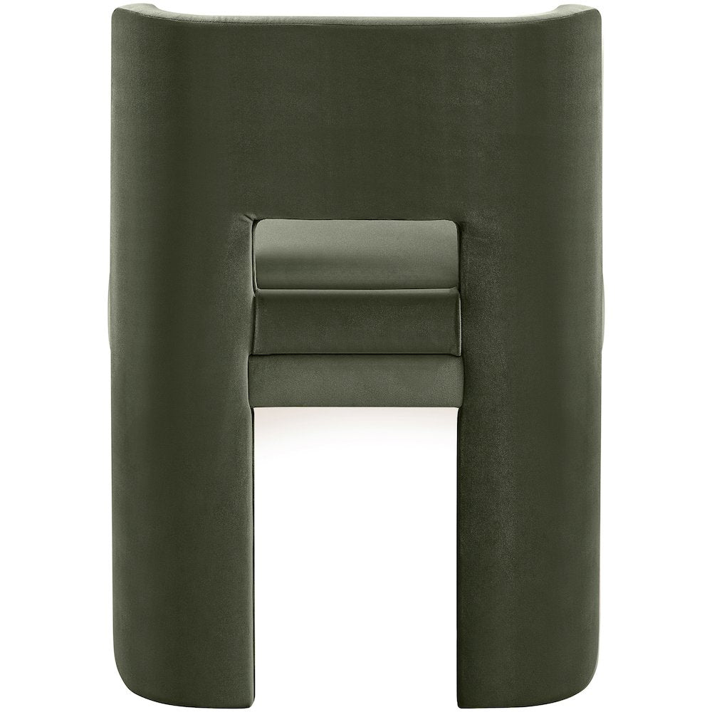 Zuno Green Velvet Performance Fabric Upholstered Dining Chair