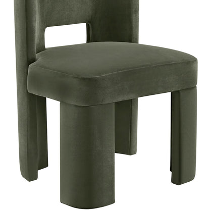 Zuno Green Velvet Performance Fabric Upholstered Dining Chair