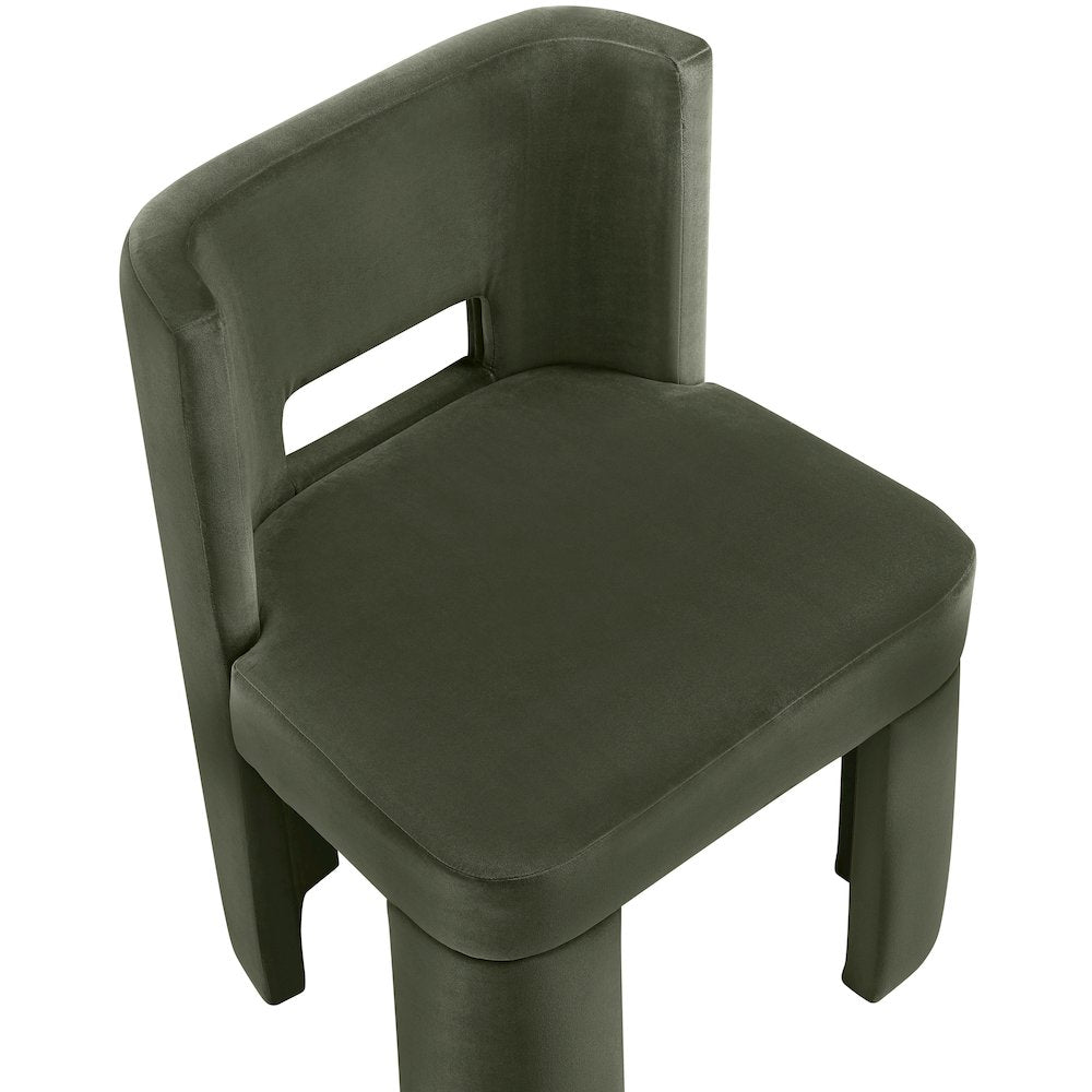Zuno Green Velvet Performance Fabric Upholstered Dining Chair