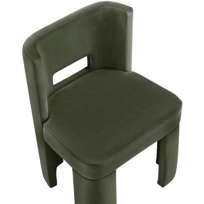 Zuno Green Velvet Performance Fabric Upholstered Dining Chair
