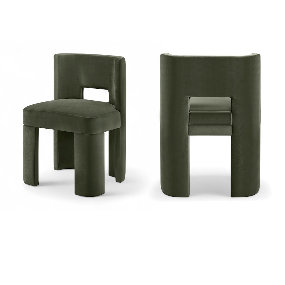 Zuno Green Velvet Performance Fabric Upholstered Dining Chair