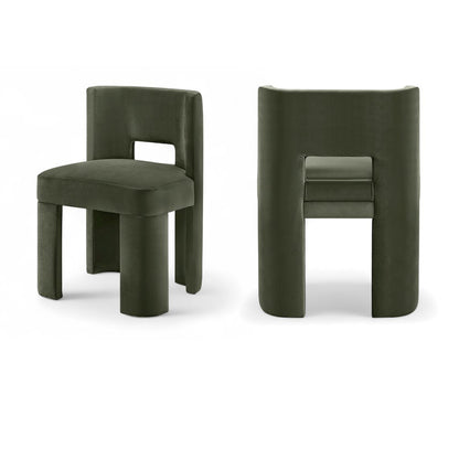 Zuno Green Velvet Performance Fabric Upholstered Dining Chair