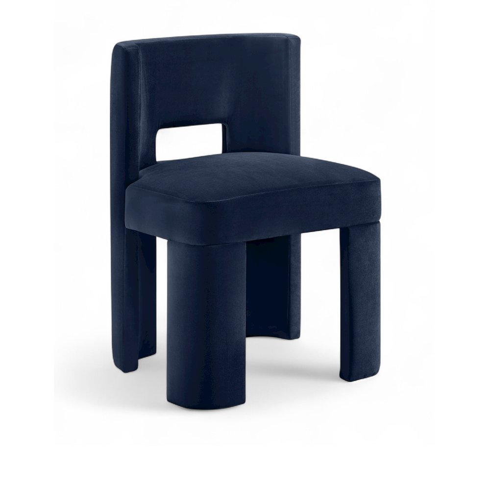 Zuno Navy Velvet Performance Fabric Upholstered Dining Chair