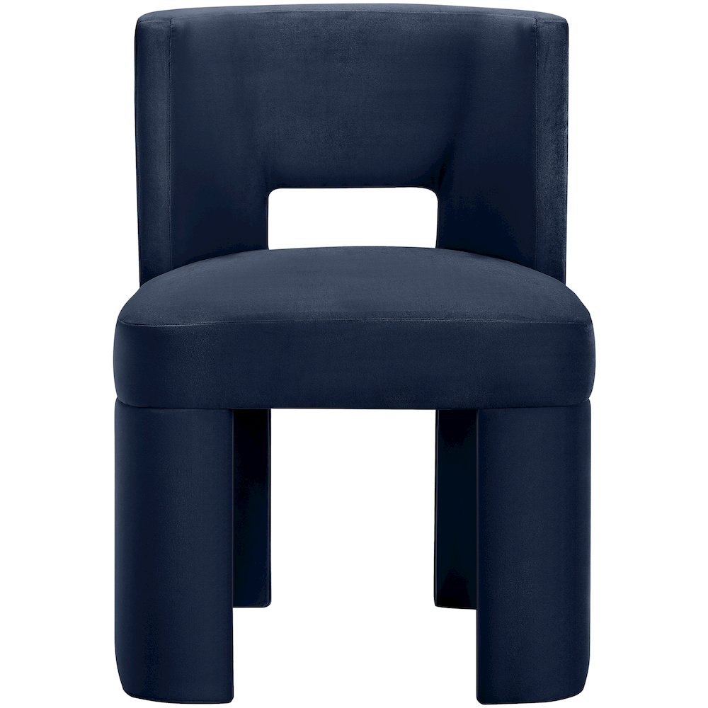 Zuno Navy Velvet Performance Fabric Upholstered Dining Chair