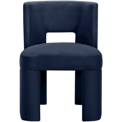 Zuno Navy Velvet Performance Fabric Upholstered Dining Chair