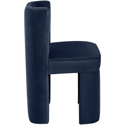 Zuno Navy Velvet Performance Fabric Upholstered Dining Chair