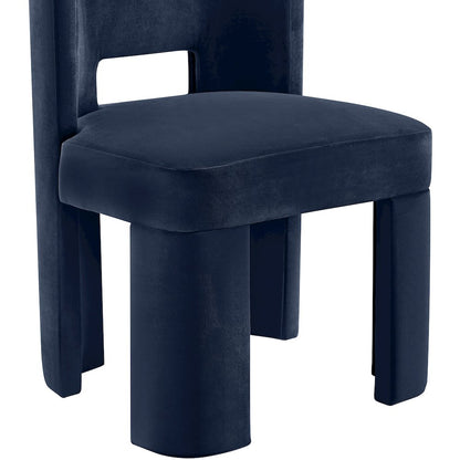 Zuno Navy Velvet Performance Fabric Upholstered Dining Chair