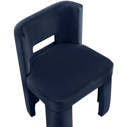 Zuno Navy Velvet Performance Fabric Upholstered Dining Chair