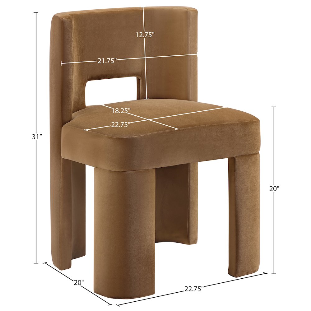 Zuno Saddle Velvet Performance Fabric Upholstered Dining Chair