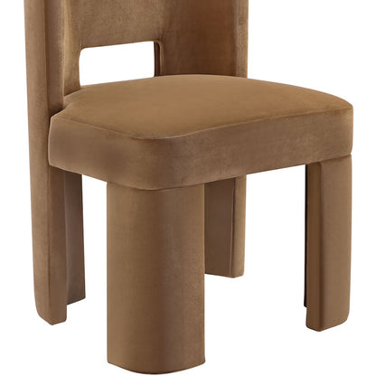 Zuno Saddle Velvet Performance Fabric Upholstered Dining Chair