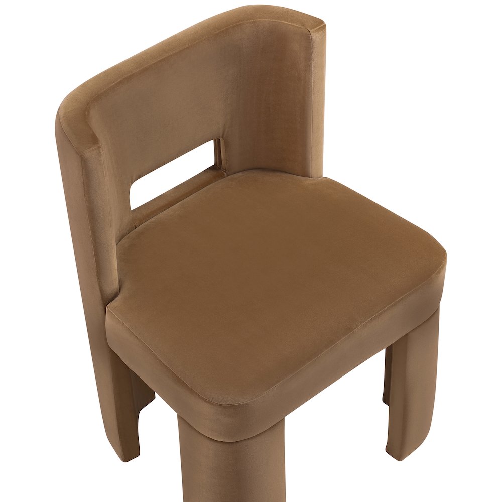 Zuno Saddle Velvet Performance Fabric Upholstered Dining Chair