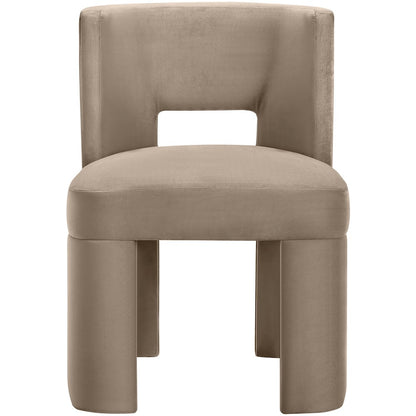 Zuno Taupe Velvet Performance Fabric Upholstered Dining Chair