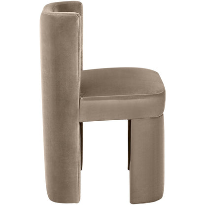 Zuno Taupe Velvet Performance Fabric Upholstered Dining Chair