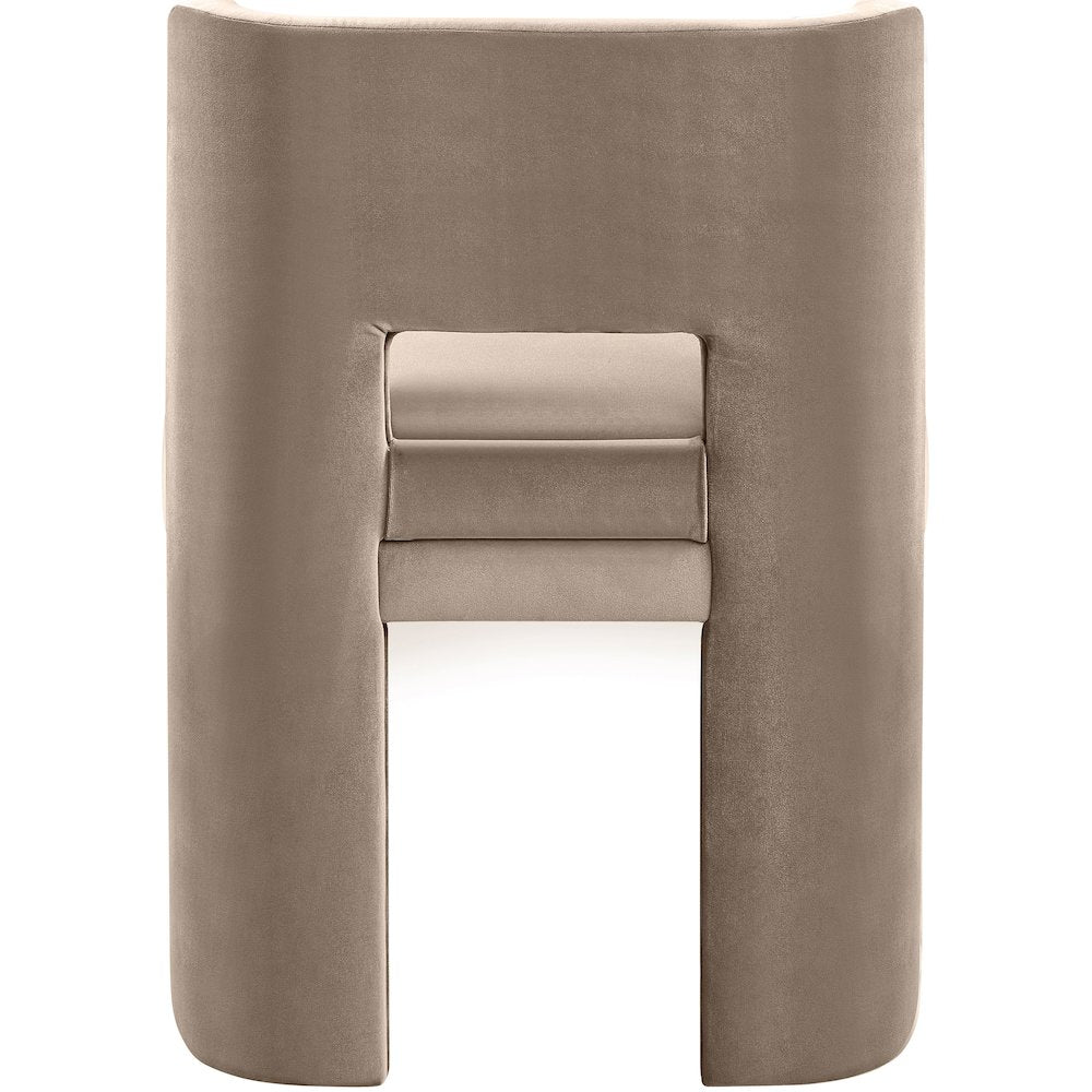 Zuno Taupe Velvet Performance Fabric Upholstered Dining Chair