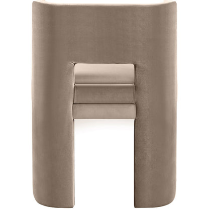 Zuno Taupe Velvet Performance Fabric Upholstered Dining Chair