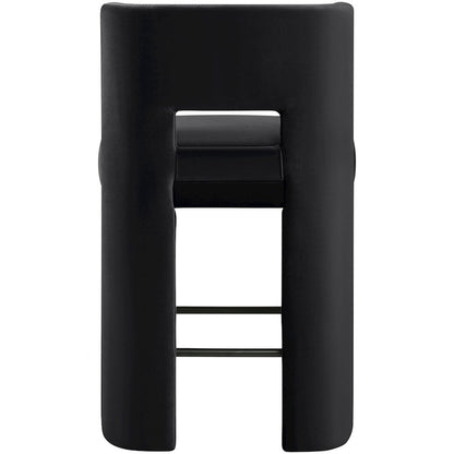 Zuno Black Velvet Performance Fabric Upholstered Counter Stool