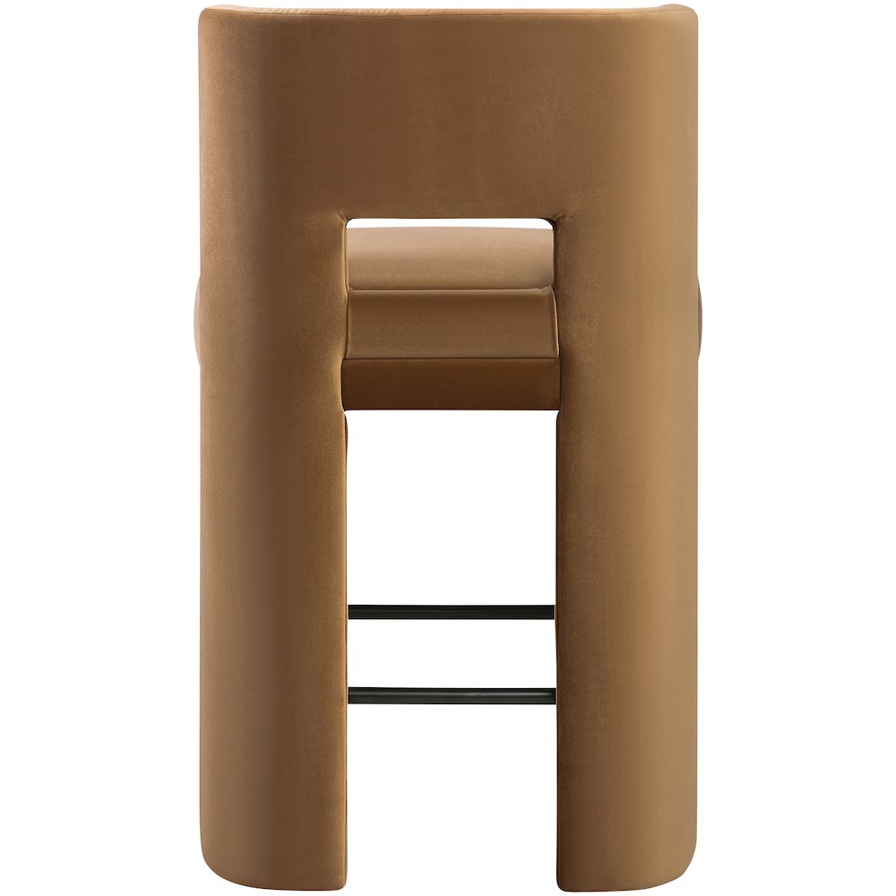 Zuno Saddle Velvet Performance Fabric Upholstered Counter Stool