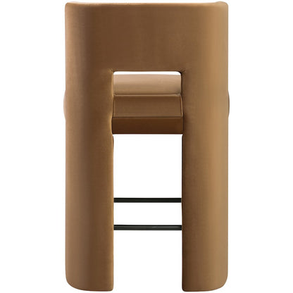Zuno Saddle Velvet Performance Fabric Upholstered Counter Stool